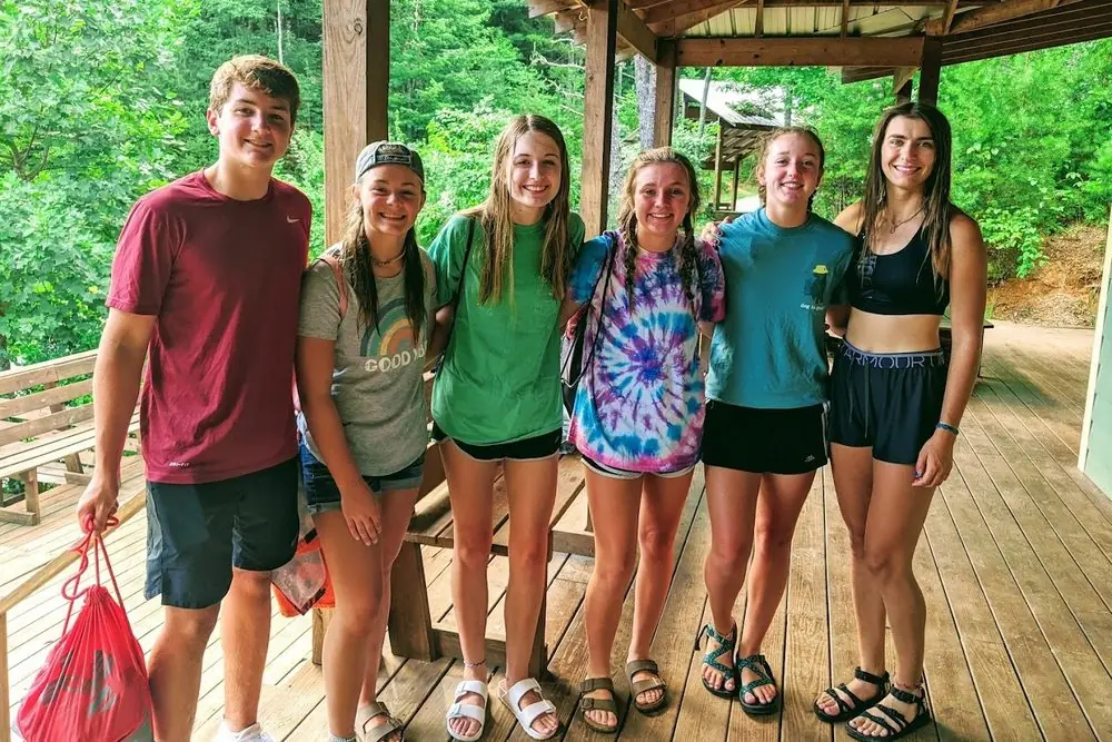 A group of friends after their day at the Ocoee zipline