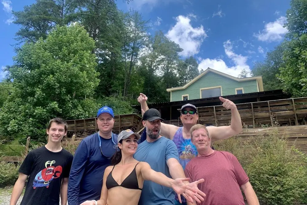 Guests at the Ocoee Ziplines & Canopy Tour base area